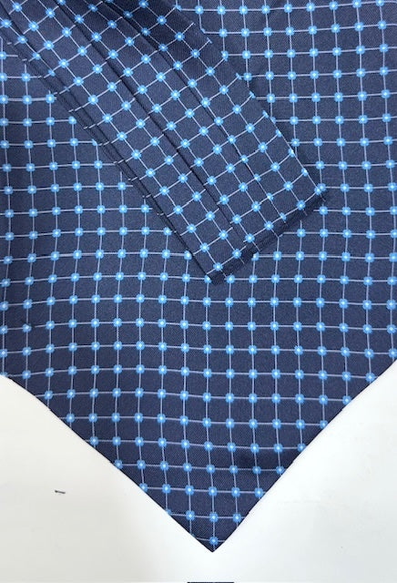 Ascot bleu marine à carreaux bleu ciel