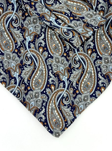 Ascot bleu marine à motifs cachemire