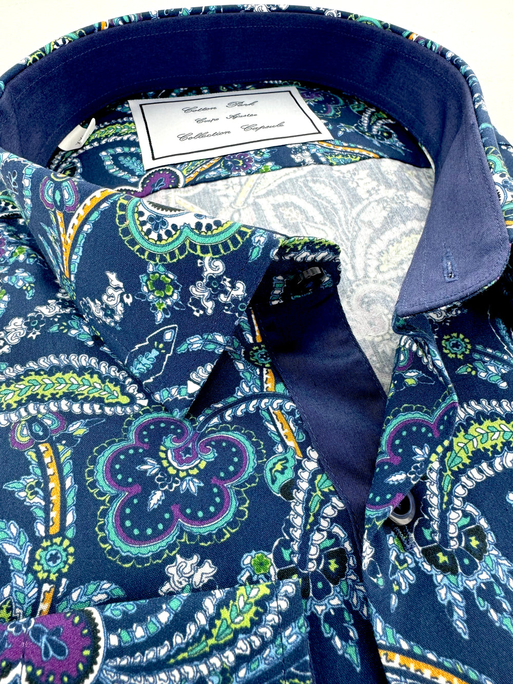 Chemise motifs cachemire bleu  - Aruba